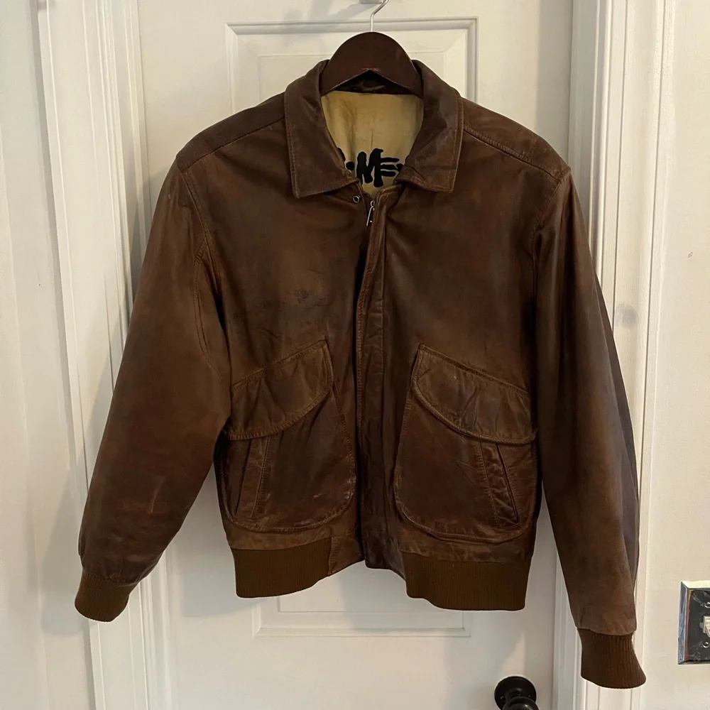 Vintage 90s‎ Aviator Bomber Jacket — Men’s Sz 42 (23.5×26)